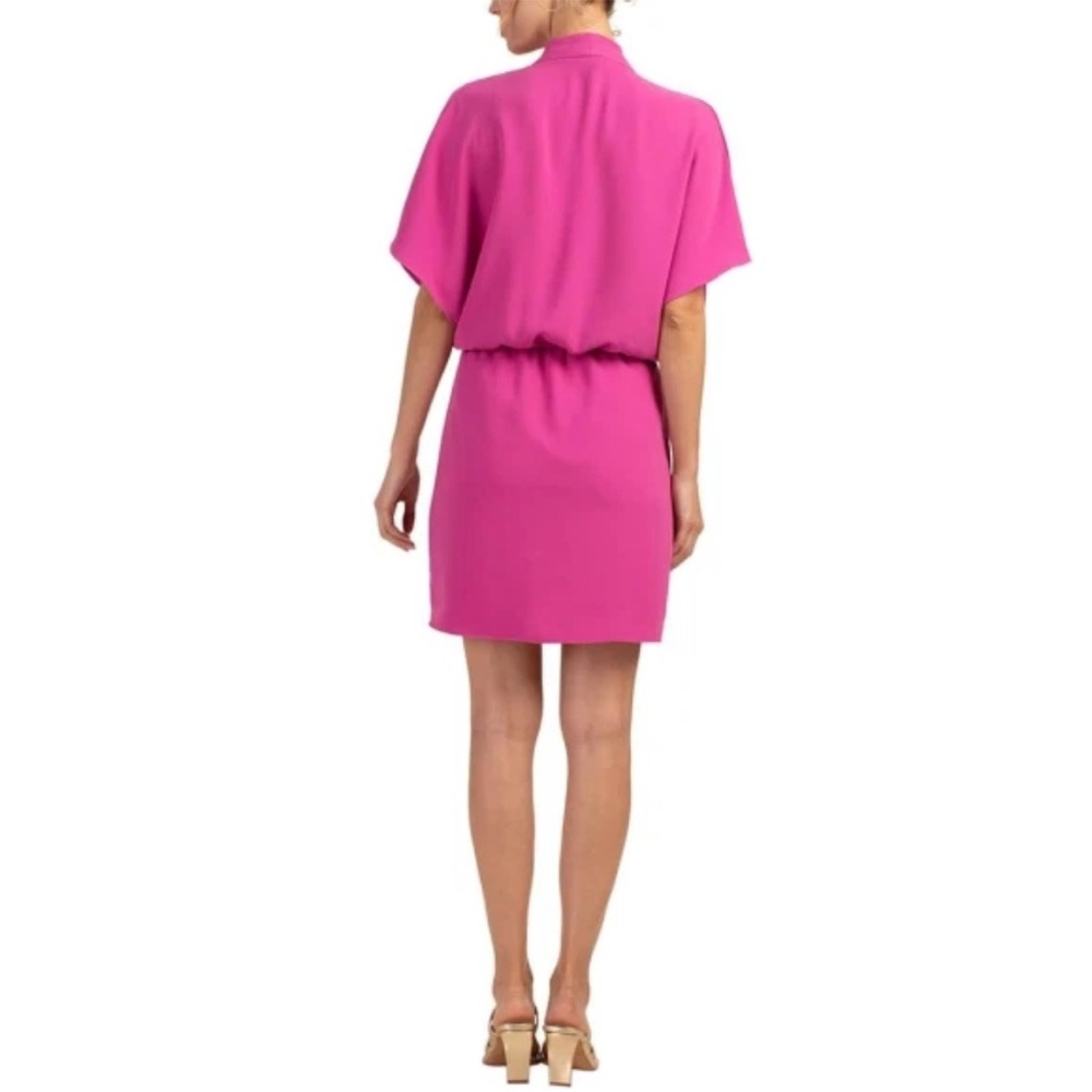 NWT TRINA TURK Concourse Surplus Blouson Mini Dress Hyacinth Pink Large 646 - Picture 3 of 11